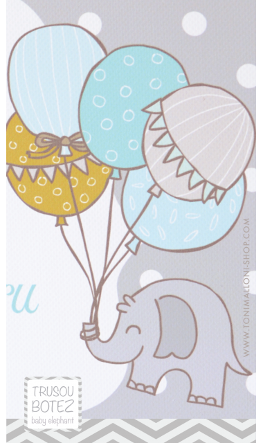 Trusou botez cu elefantei si baloane de aer cald, Grey Baby Elephant  11